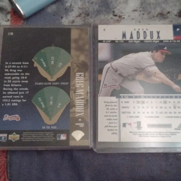 COPY - Pair of Greg Maddux BB Cards - Picture 2 of 2